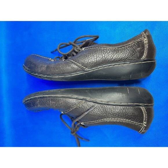 Women’s Clarks Bendables Size 7 Brown Leather Lace Up Casual Shoes - Picture 6 of 9